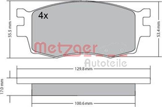 Metzger 1170441 - Brake Pad Set, disc brake autospares.lv