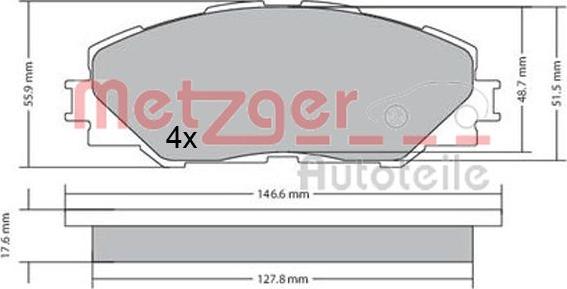 Metzger 1170443 - Brake Pad Set, disc brake autospares.lv