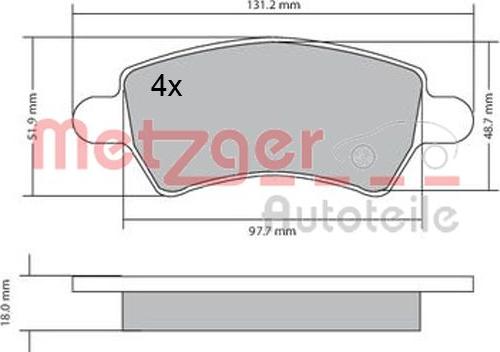 Metzger 1170458 - Brake Pad Set, disc brake autospares.lv