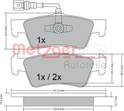 Metzger 1170465 - Brake Pad Set, disc brake autospares.lv