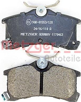 Metzger 1170463 - Brake Pad Set, disc brake autospares.lv
