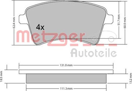 Metzger 1170467 - Brake Pad Set, disc brake autospares.lv