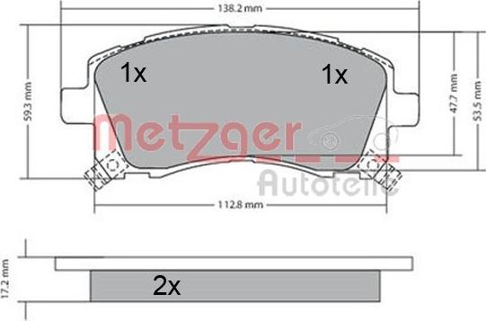 Metzger 1170416 - Brake Pad Set, disc brake autospares.lv