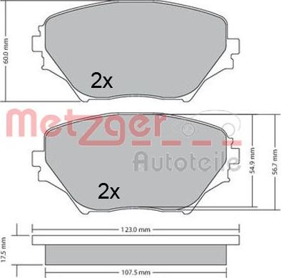 Metzger 1170418 - Brake Pad Set, disc brake autospares.lv
