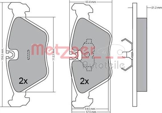 Metzger 1170489 - Brake Pad Set, disc brake autospares.lv