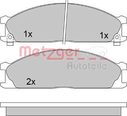 Metzger 1170488 - Brake Pad Set, disc brake autospares.lv