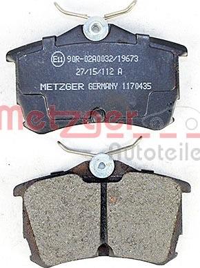 Metzger 1170435 - Brake Pad Set, disc brake autospares.lv