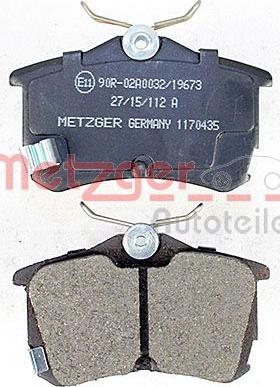 Metzger 1170435 - Brake Pad Set, disc brake autospares.lv