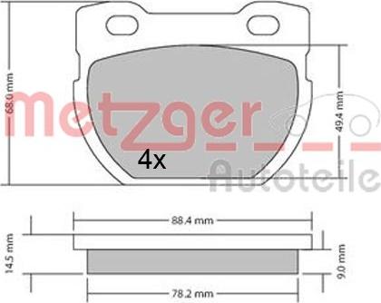 Metzger 1170432 - Brake Pad Set, disc brake autospares.lv