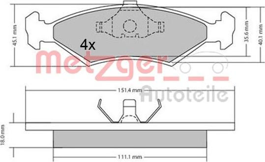 Metzger 1170426 - Brake Pad Set, disc brake autospares.lv