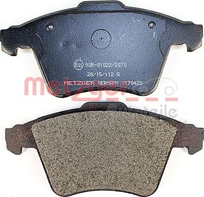 Metzger 1170422 - Brake Pad Set, disc brake autospares.lv