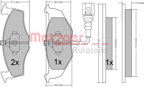 Metzger 1170479 - Brake Pad Set, disc brake autospares.lv