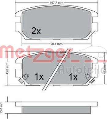 Metzger 1170475 - Brake Pad Set, disc brake autospares.lv