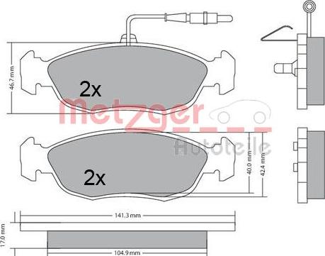 Metzger 1170476 - Brake Pad Set, disc brake autospares.lv