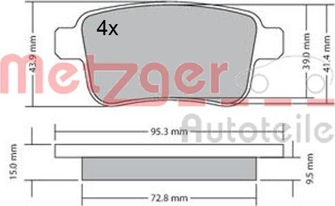 Metzger 1170471 - Brake Pad Set, disc brake autospares.lv