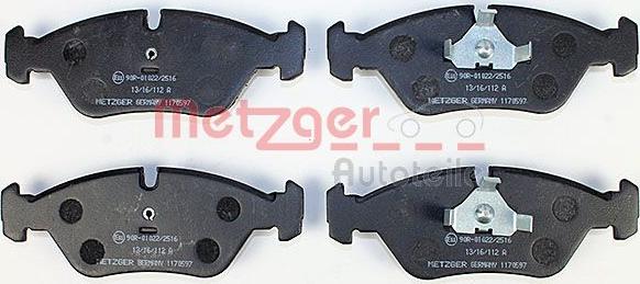 Metzger 1170597 - Brake Pad Set, disc brake autospares.lv