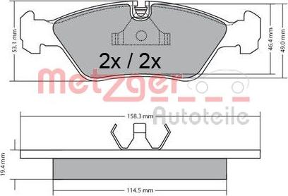 Metzger 1170597 - Brake Pad Set, disc brake autospares.lv