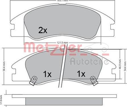 Metzger 1170540 - Brake Pad Set, disc brake autospares.lv