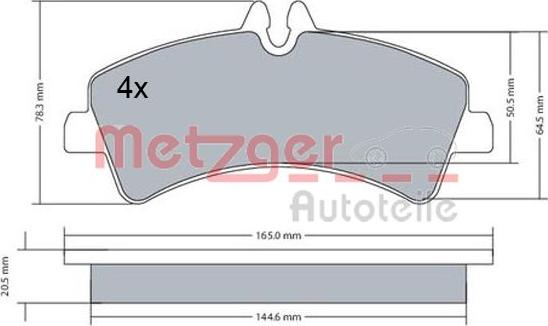 Metzger 1170543 - Brake Pad Set, disc brake autospares.lv