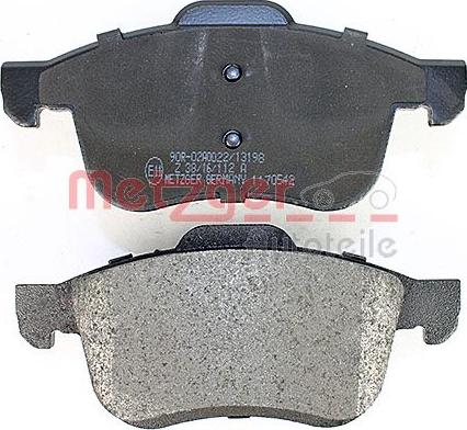 Metzger 1170542 - Brake Pad Set, disc brake autospares.lv