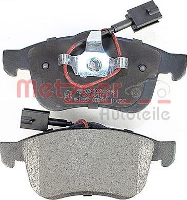 Metzger 1170542 - Brake Pad Set, disc brake autospares.lv