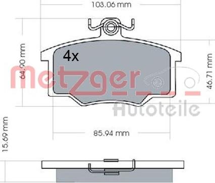 Metzger 1170566 - Brake Pad Set, disc brake autospares.lv