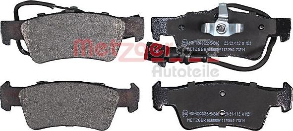 Metzger 1170560 - Brake Pad Set, disc brake autospares.lv