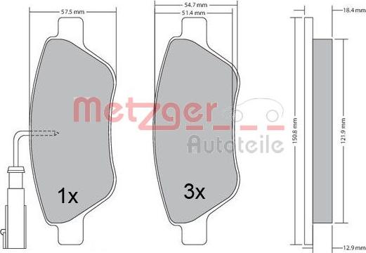 Metzger 1170505 - Brake Pad Set, disc brake autospares.lv