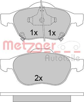 Metzger 1170587 - Brake Pad Set, disc brake autospares.lv