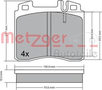 Metzger 1170530 - Brake Pad Set, disc brake autospares.lv