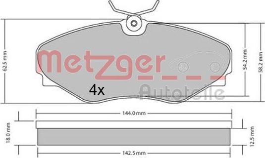 Metzger 1170537 - Brake Pad Set, disc brake autospares.lv