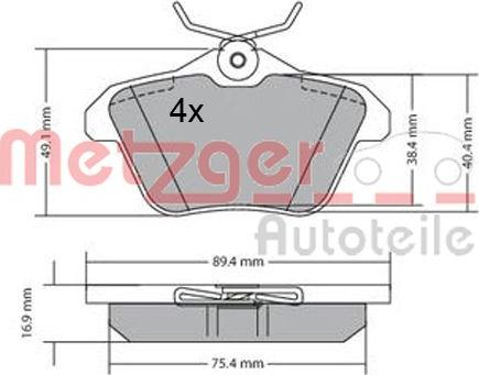 Metzger 1170579 - Brake Pad Set, disc brake autospares.lv