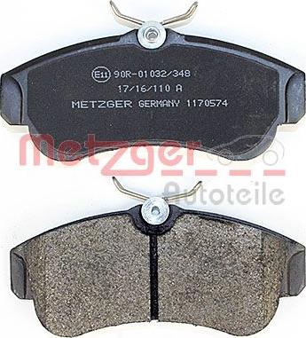 Metzger 1170574 - Brake Pad Set, disc brake autospares.lv