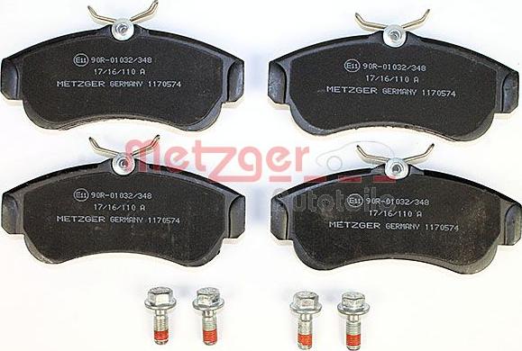 Metzger 1170574 - Brake Pad Set, disc brake autospares.lv