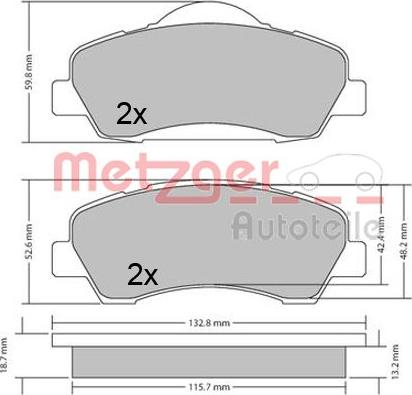 Metzger 1170690 - Brake Pad Set, disc brake autospares.lv