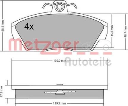 Metzger 1170646 - Brake Pad Set, disc brake autospares.lv