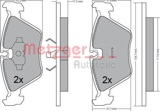 Metzger 1170643 - Brake Pad Set, disc brake autospares.lv