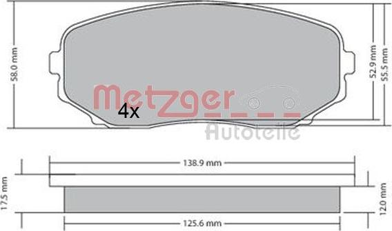 Metzger 1170654 - Brake Pad Set, disc brake autospares.lv