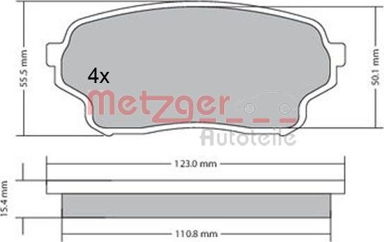 Metzger 1170669 - Brake Pad Set, disc brake autospares.lv