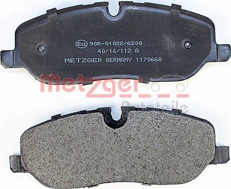 Metzger 1170668 - Brake Pad Set, disc brake autospares.lv