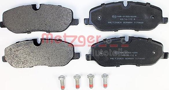 Metzger 1170668 - Brake Pad Set, disc brake autospares.lv