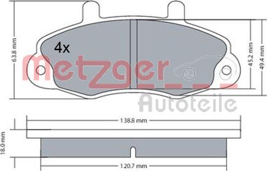 Metzger 1170604 - Brake Pad Set, disc brake autospares.lv