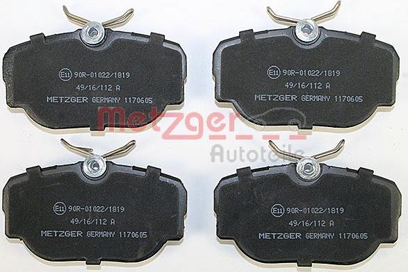 Metzger 1170605 - Brake Pad Set, disc brake autospares.lv