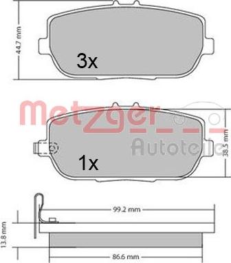 Metzger 1170617 - Brake Pad Set, disc brake autospares.lv