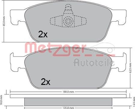 Metzger 1170689 - Brake Pad Set, disc brake autospares.lv