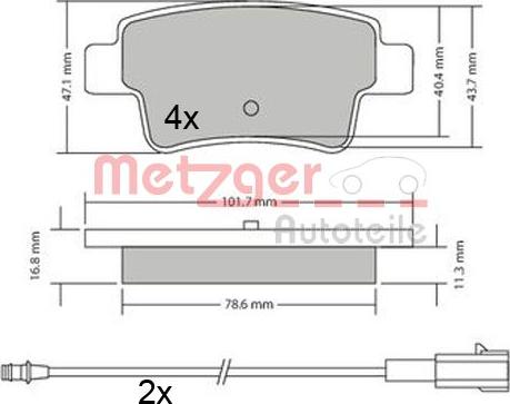 Metzger 1170685 - Brake Pad Set, disc brake autospares.lv