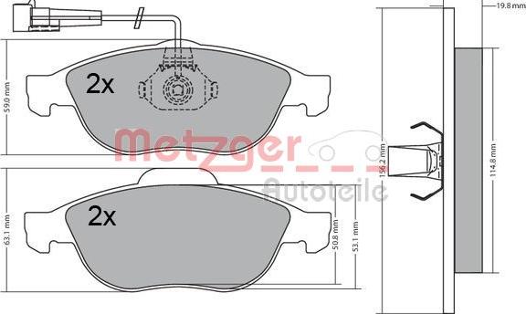 Metzger 1170630 - Brake Pad Set, disc brake autospares.lv
