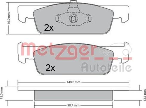 Metzger 1170621 - Brake Pad Set, disc brake autospares.lv