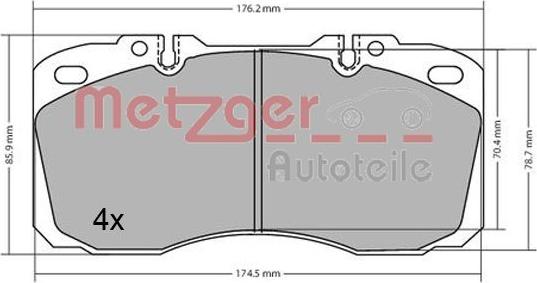 Metzger 1170622 - Brake Pad Set, disc brake autospares.lv