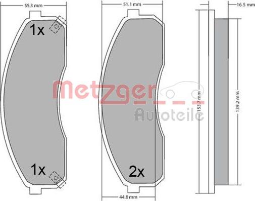 Metzger 1170670 - Brake Pad Set, disc brake autospares.lv